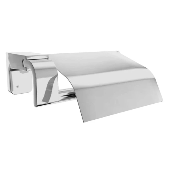 Tuvalet Kağıtlık Aparat WC Kağıt Standı Kapaklı Paslanmaz Metal Sağlam Kaliteli Krom - 2