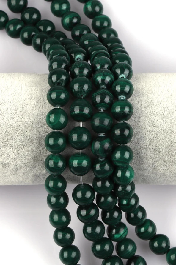 Malakit Doğal Taş Dizi 10 mm Küre Kesim ürün görseli