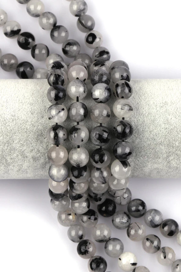 Rutil Kuvars Doğal Taş Dizi 10 mm Küre Kesim