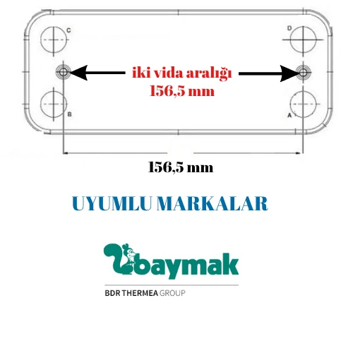 PLAKALI EŞANJÖR BAYMAK BAXİ TERMOLINE 12 PLK 156.5 mm - Resim 4