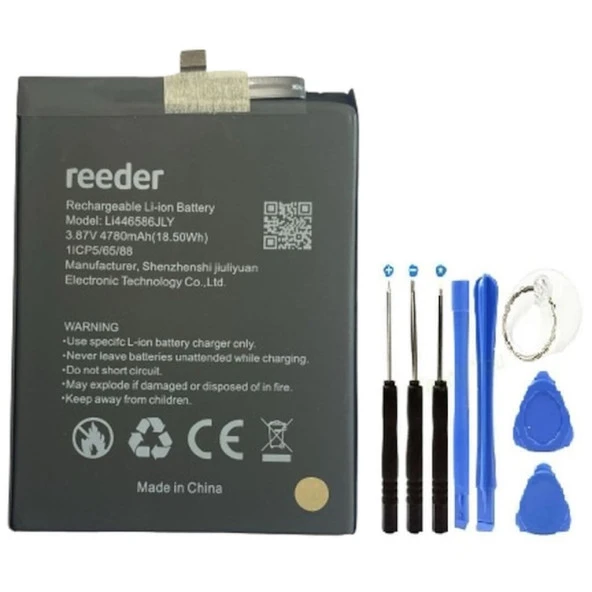 Reeder P13 Blue Plus 2022 Pil Batarya 4780 Mah + Tamir Set