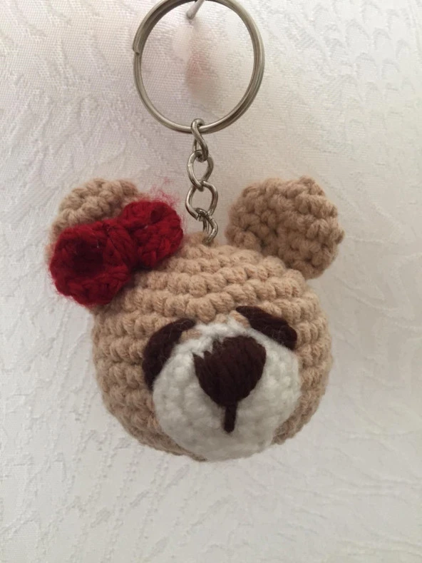 Maskot Ayıcık Amigurumi Organik Anahtarlık Oyuncak - 1