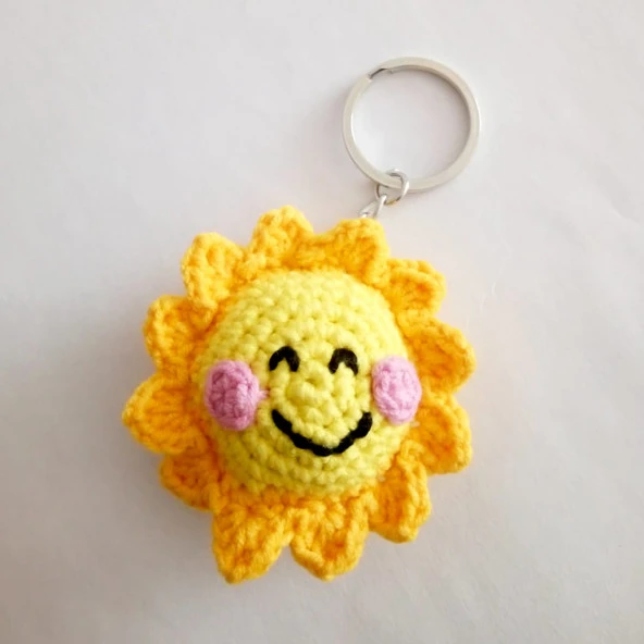 Maskot Güneş Amigurumi Organik Anahtarlık Oyuncak - 1