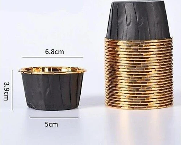 Dolphin Muffin Kağıt Karton Altın Kahve Cupcake Kek Kalıbı Kapsülü Kabı - 25 Adetlik 5 Paket - 2