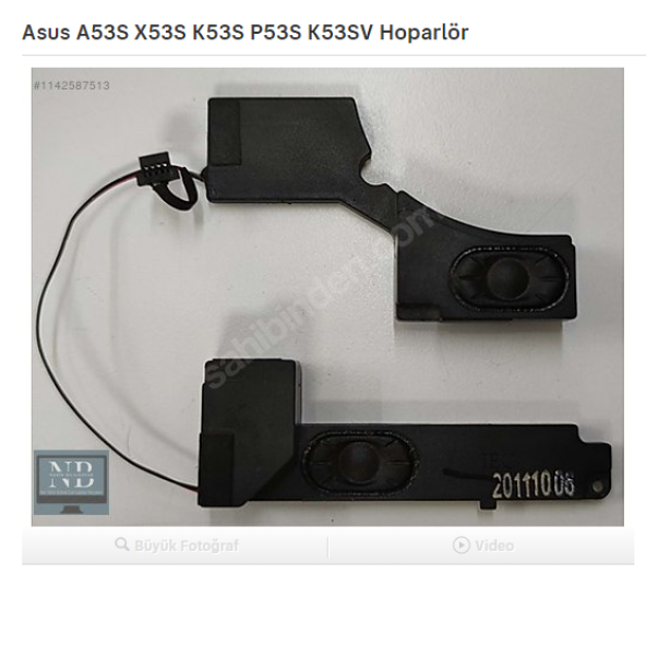 Asus A53S X53S K53S P53S K53SV Hoparlör
