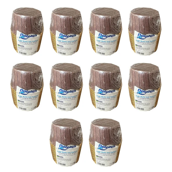 Dolphin Muffin Kağıt Karton Altın Kahve Cupcake Kek Kalıbı Kapsülü Kabı - 25 Adetlik 10 Paket