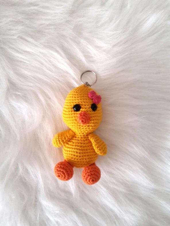 Maskot Şirin Civciv Amigurumi Organik Anahtarlık Oyuncak - 1