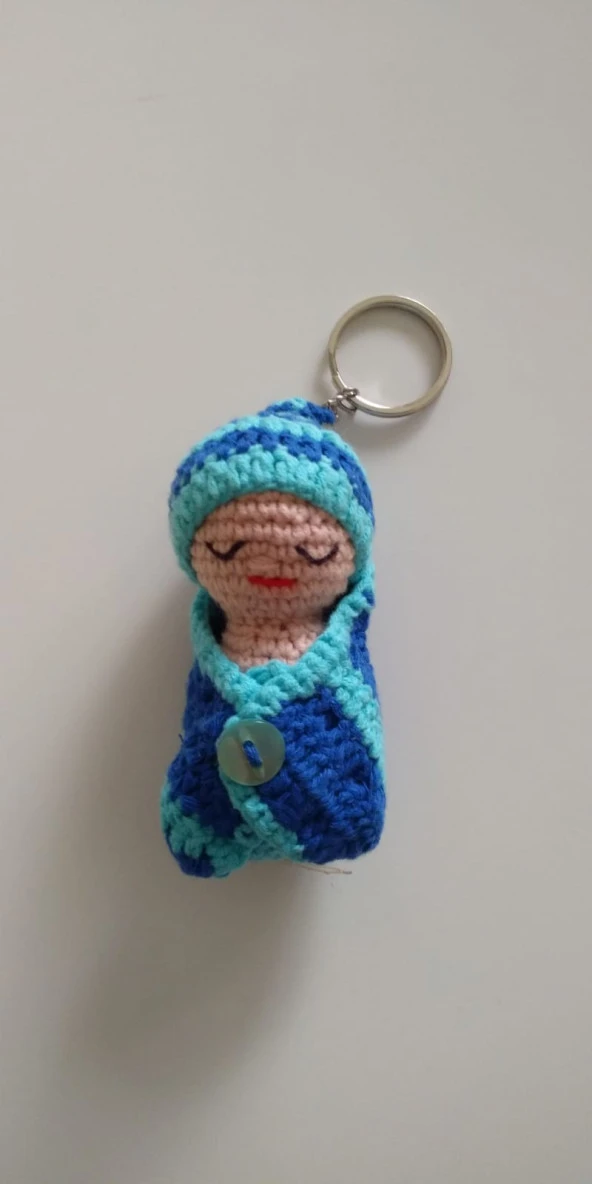 Maskot Kundak Bebek Amigurumi Organik Anahtarlık Oyuncak