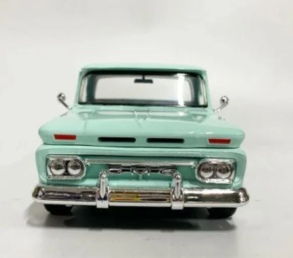 Motormax 1966 GMC C100 Fenderside 1/24 Su Yeşili Model Araba - Resim 2