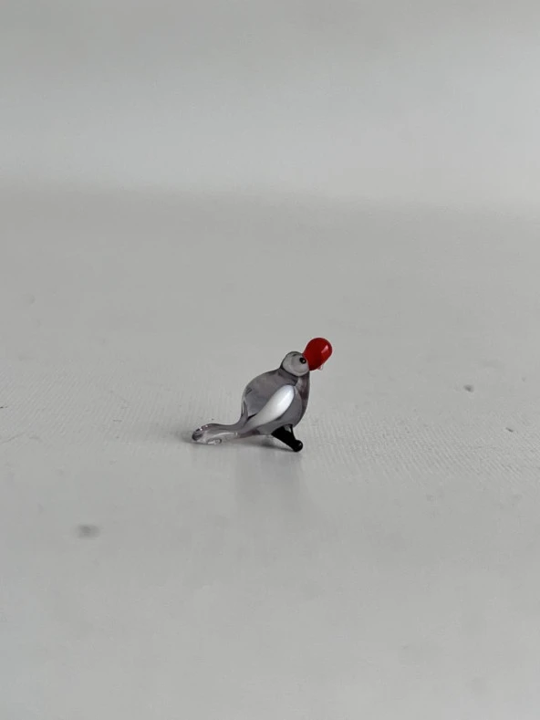 El Yapımı Mini Murano Cam Kuş Biblo A151-07 - Resim 3