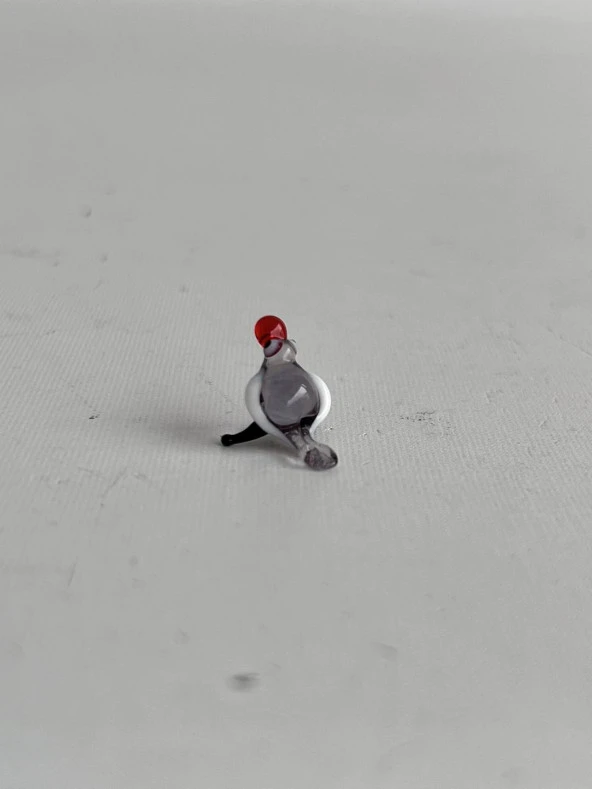 El Yapımı Mini Murano Cam Kuş Biblo A151-07 - Resim 4