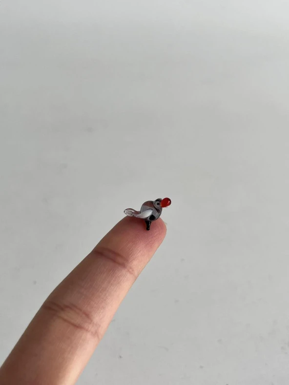 El Yapımı Mini Murano Cam Kuş Biblo A151-07 - Resim 5