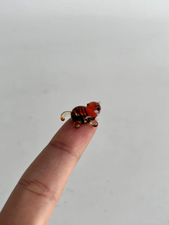 El Yapımı Mini Murano Cam Kunduz Biblo A152-03 - Resim 5