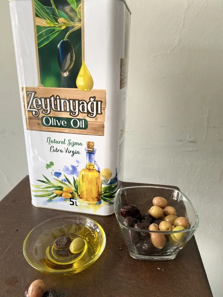 Zeytin yağı 5 lt naturel soğuk sıkım 0,2 dizem zeytinyağı Akhisar - 4