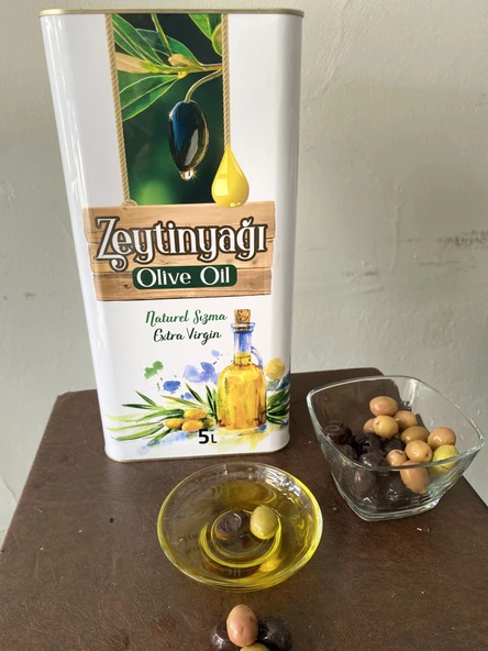 Zeytin yağı 5 lt naturel soğuk sıkım 0,2 dizem zeytinyağı Akhisar - 3