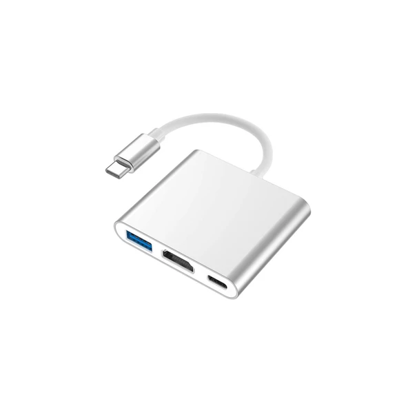 3İN1 TYPE-C TO HDMI 4K USB 3.0 ÇEVİRİCİ DÖNÜŞTÜRÜCÜ ADAPTÖR