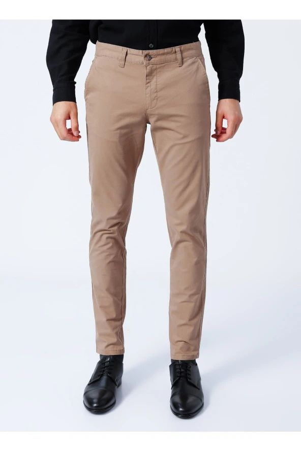 Normal Bel Normal Paça Dar Bej Erkek Pantolon Pn2020500453 - 2