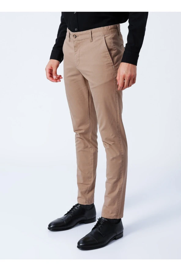 Normal Bel Normal Paça Dar Bej Erkek Pantolon Pn2020500453 - 3