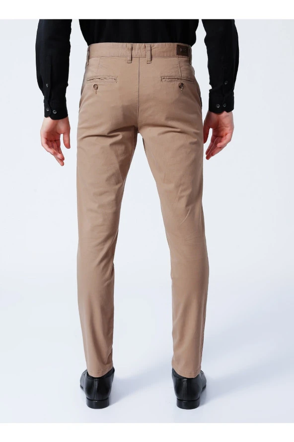 Normal Bel Normal Paça Dar Bej Erkek Pantolon Pn2020500453 - 4