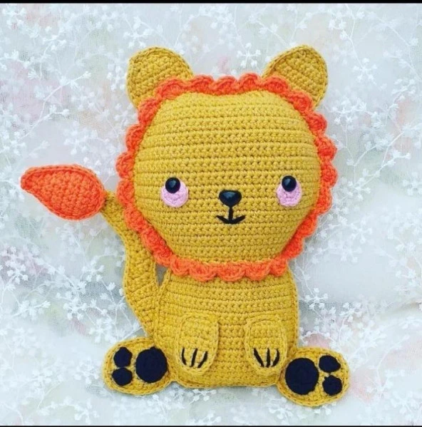 Maskot Aslan Bobi Amigurumi Organik Oyuncak - 1