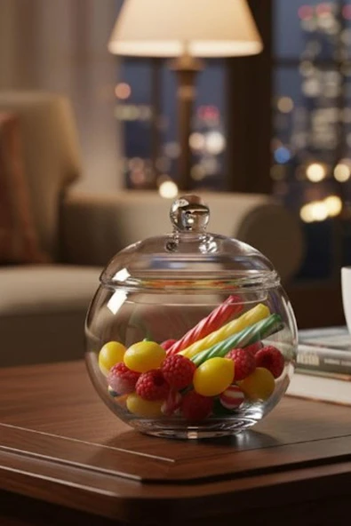 Paşabahçe Kristal El İmalatı Kapaklı Şekerlik 90351 ürün görseli 1