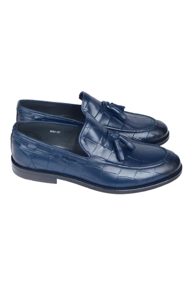 Püsküllü Kroko Desen Klasik Ayakkabı - 3