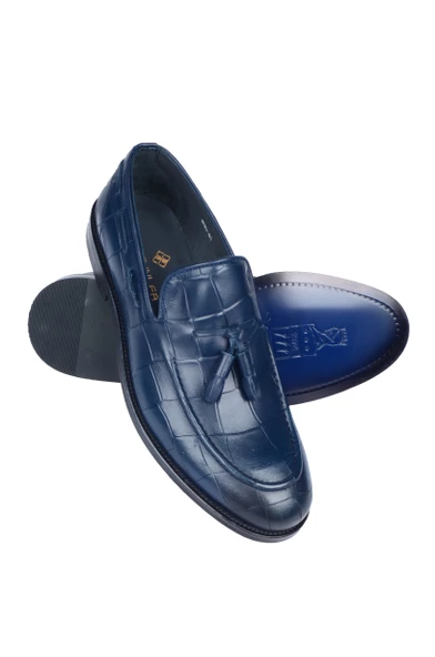 Püsküllü Kroko Desen Klasik Ayakkabı - 5