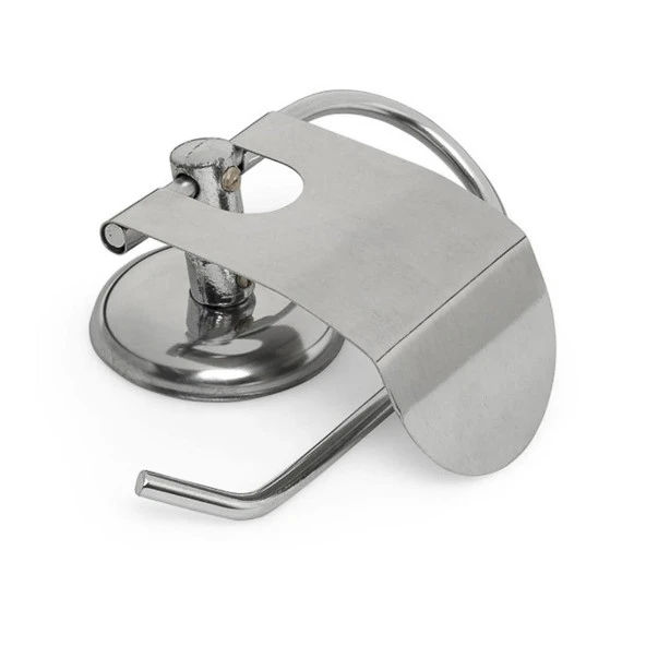 WC Kağıt Standı Tuvalet Kağıtlık Aparat Kapaklı Paslanmaz Metal Sağlam Kaliteli Krom - Resim 4