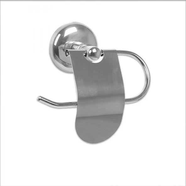 WC Kağıt Standı Tuvalet Kağıtlık Aparat Kapaklı Paslanmaz Metal Sağlam Kaliteli Krom - Resim 5