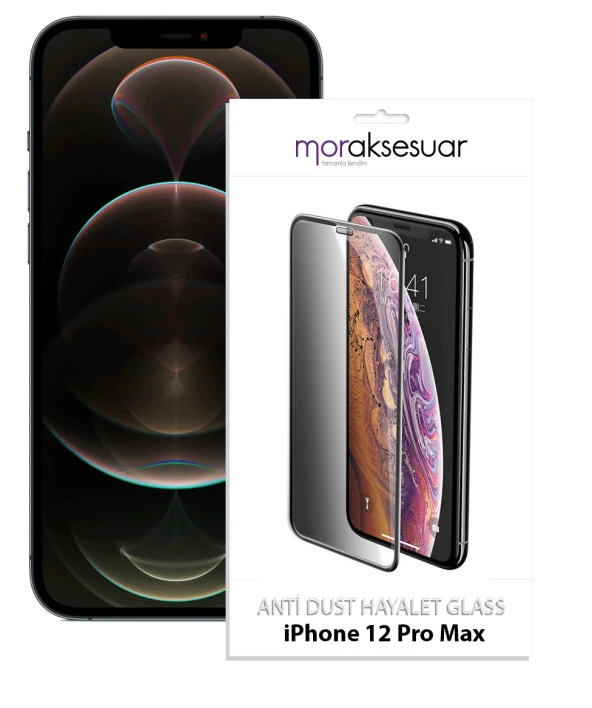 Apple iPhone 12 Pro Max Anti-Dust Privacy Hayalet Temperli Ekran Koruyucu