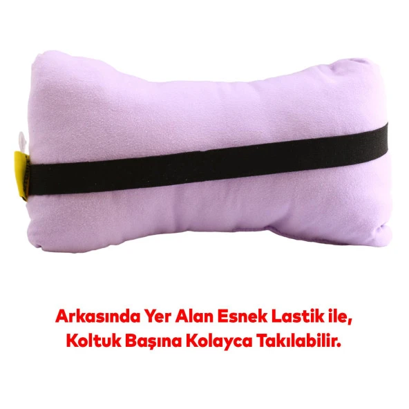 Araba Araç Otomobil Oto Koltuk Başlığı Ergonomik Boyun Destek Yastığı LİLA Renk 44837 - 4