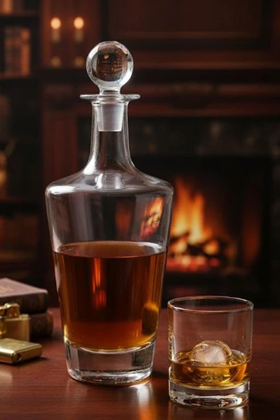 Paşabahçe Kristal El İmalatı Kapaklı Viski Şişesi  90626 1000 Cc ürün görseli