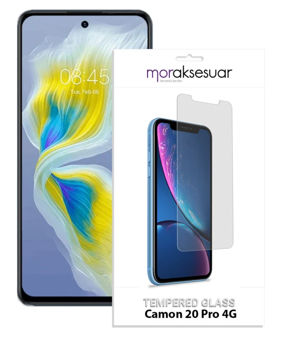 Tecno Camon 20 Pro 4G Temperli Kırılmaz Cam Ekran Koruyucu Sert