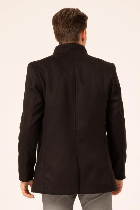 Hakim Yaka Regular Kalıp Düz Kaban - 3