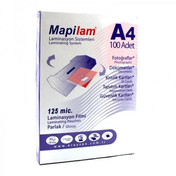 Mapi Laminasyon Filmi A4 125 Micron 10lu