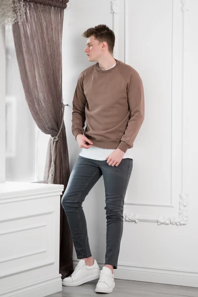 FBI Slimfit 3 İplik İçi Polarlı Bisiklet Yaka Sweatshirt - 2