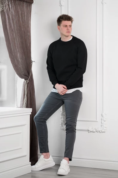 FBI Slimfit 3 İplik İçi Polarlı Bisiklet Yaka Sweatshirt - 6