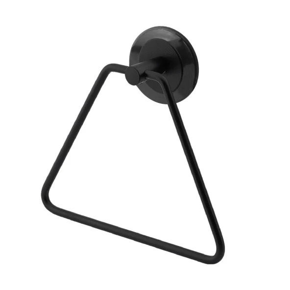 Yapışkanlı Lavabo Banyo Mutfak Bez Havlu Standı Askısı Paslanmaz Metal Siyah Bez Havluluk Üçgen - Resim 4