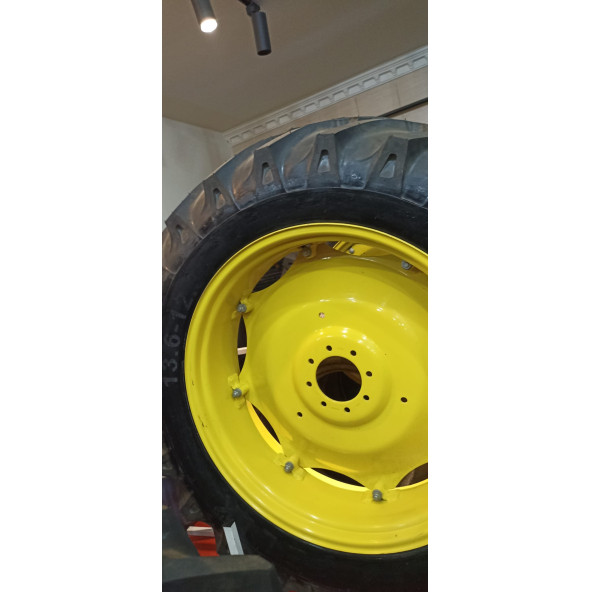 13.6/12-36 8 KAT KAPLAMA TRAKTÖR LASTİĞİ +(1236)8 BİJON 150 PORYA JANTSA SARI JANT+(2 ADET TRAKTÖR JANTLI SET) ürün görseli