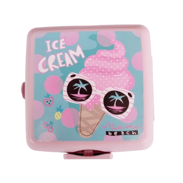 beslenme kabı beslenme kutusu  4 bölmeli 14x14x10 cm ürün görseli 1