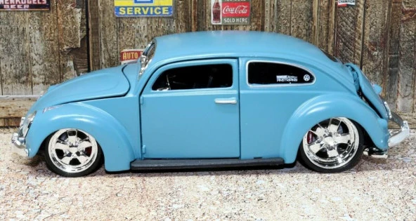 Maisto Design Volkswagen Beetle Mavi 1:24 Model Araba - 6
