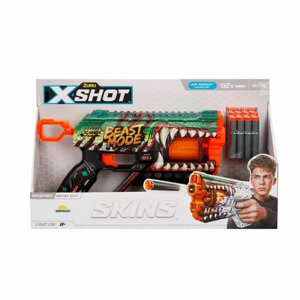 36561 X-Shot Skins Griefer 12 Mermili Sünger Dart Atan Silah 32 cm - 5