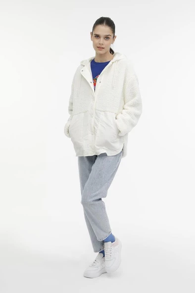 Lumberjack WL HANNAH 6CT2008 3PR Kadın Sweatshirt Ekru XS-XL - Resim 6