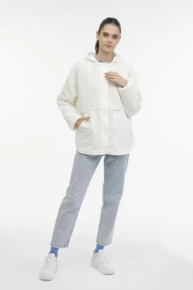 Lumberjack WL HANNAH 6CT2008 3PR Kadın Sweatshirt Ekru XS-XL - Resim 3