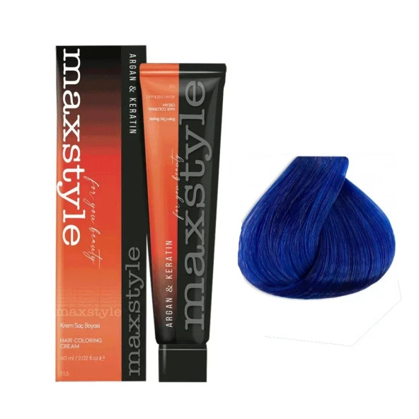Maxstyle Argan Keratin Saç Boyası Mavi x 2 Adet