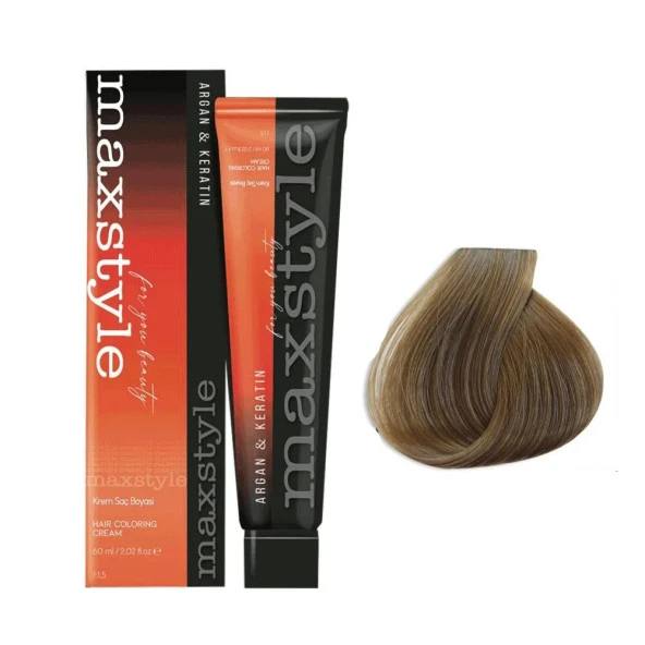 Maxstyle Argan Keratin Saç Boyası 7.0 Kumral  x 2 Adet + Sıvı oksidan 2 Adet