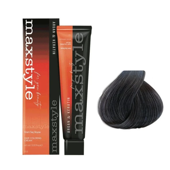 Maxstyle Argan Keratin Saç Boyası 5.11 Yoğun Açık Küllü Kahve  x 3 Adet + Sıvı oksidan 3 Adet