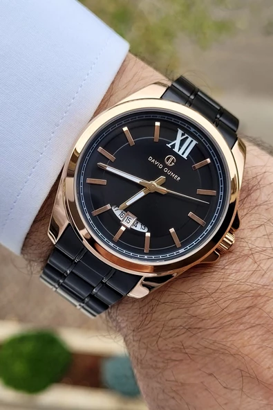 David Guner DGISTE58 Kasası Rose Kordonu Siyah Renk Takvimli - Resim 4