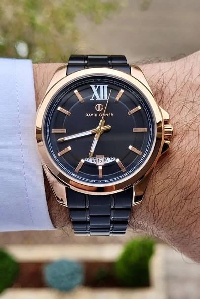 David Guner DGISTE58 Kasası Rose Kordonu Siyah Renk Takvimli - Resim 3