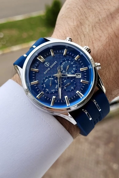 David Guner DGISTE66 Kasası Gümüş Kordonu Lacivert Renk İç Göstergeleri Aktif ürün görseli 1